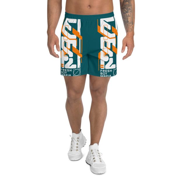 Men's Blue Athletic Long Shorts - FreshMafiaClothing